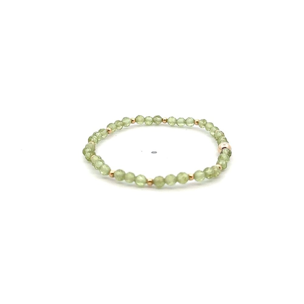 Natural Peridot Gemstones Mini 3mm 18K Yellow Gold Charm Bead August Birthstones - Picture 5 of 5